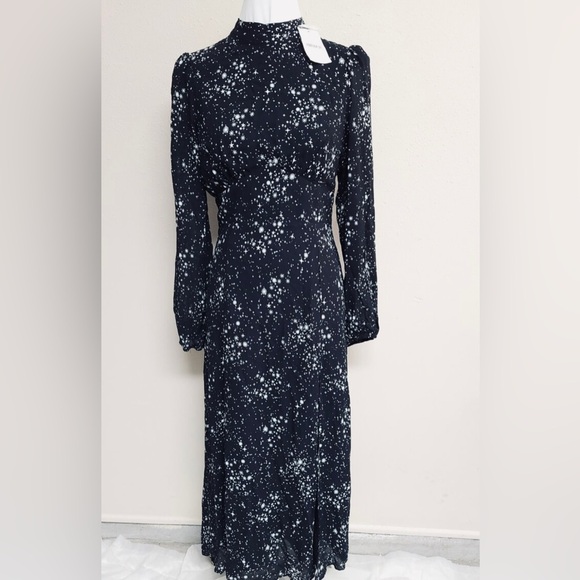 NWT Forever 21 Women’s Celestial Black Open Back Midi Dress. Size S SKU 103 - Picture 3 of 8